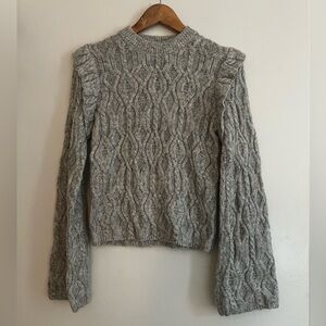 French Connection - silver/grey cable knit sweater